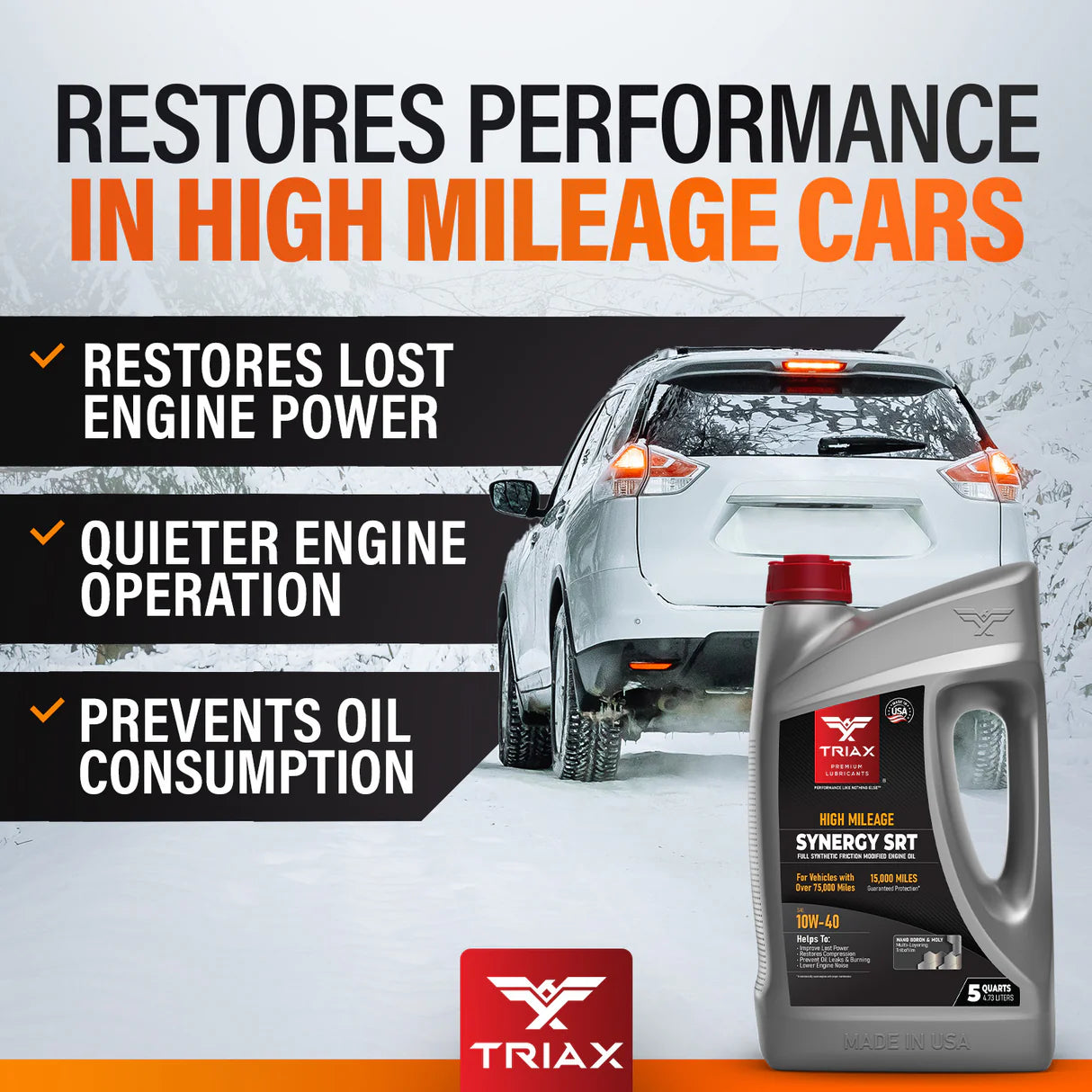 ULEI MOTOR TRIAX Synergy SRT 10W-40 Full Synthetic High Mileage ACEA A4/B4, API SN, VW 502.00 / 505.01