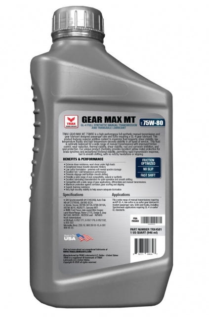 TRIAX GEAR MAX MT 75W-80 GL-4 TRIAX GEAR MAX MT 75W-80 GL-4