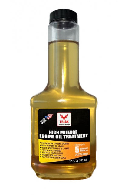 TRIAX - HIGH MILEAGE ENGINE OIL TREATMENT - ADITIV PENTRU MASINI UZATE / 355 ml