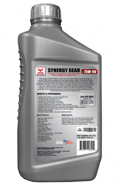 TRIAX Synergy Gear 75W-90 Full Synthetic (GL-5, LS)