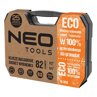Trusa scule 1/4" si 1/2", 82 piese NEO TOOLS 10-058