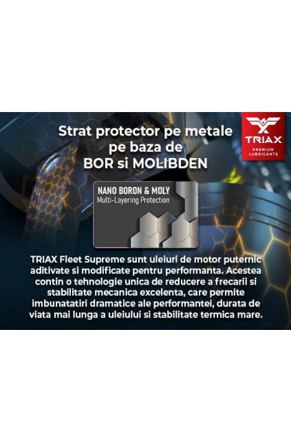 ULEI MOTOR TRIAX Fleet Supreme 5W-40 Full Synthetic - Heavy Duty Diesel | API CK-4 | VOLVO VDS-4.5 | MB 229.51