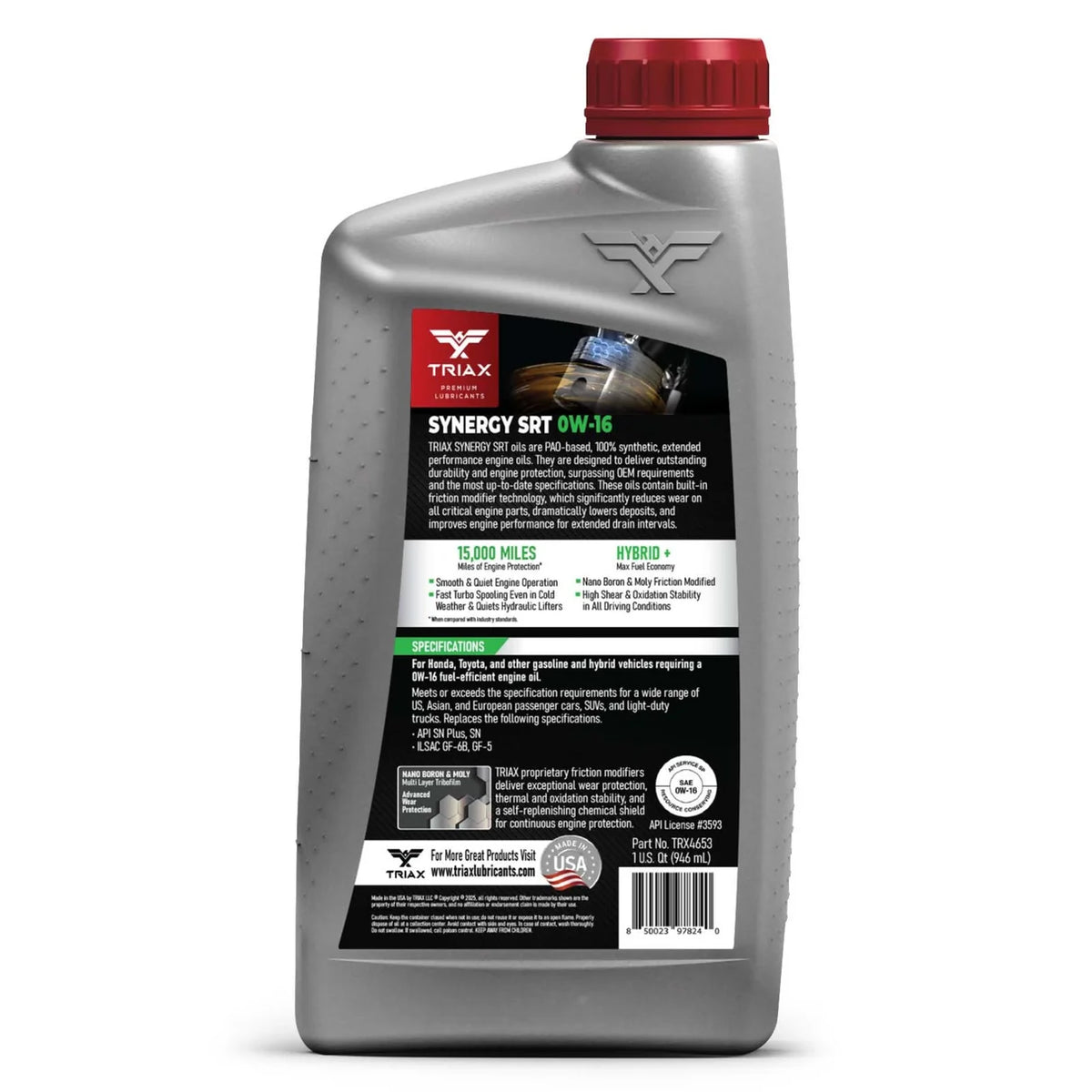 ULEI MOTOR Triax Synergy SRT 0W-16 Full Synthetic Full Synthetic cu PAO, HONDA, TOYOTA, Benzina si Hybrid