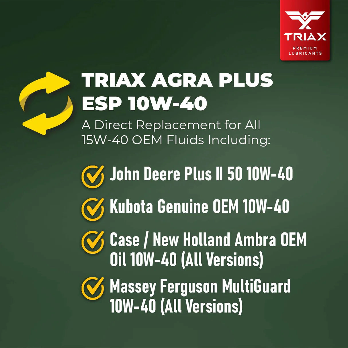 TRIAX AGRA PLUS ESP 10W-40 Semi-Sintetic Pentru John Deere | CASE | Fendt | CLAAS | New Holland
