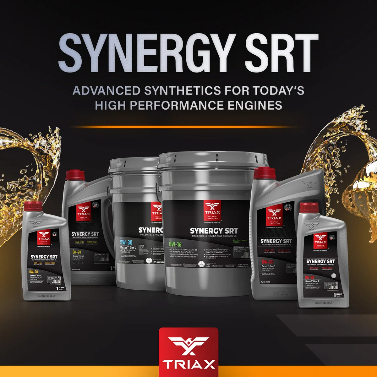 ULEI MOTOR TRIAX SYNERGY SRT 0W-20 Full Synthetic Dexos 1 Gen 2 | 24.000km | Moly Boosted & Friction Modified