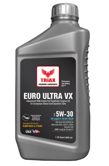 ULEI MOTOR TRIAX Euro Ultra VX 5W-30 Full Synthetic DPF | 507.00 | 504.00 Longlife III Full sintetic cu PAO VW, Mercedes Benz, Audi, BMW Diesel | Benzina